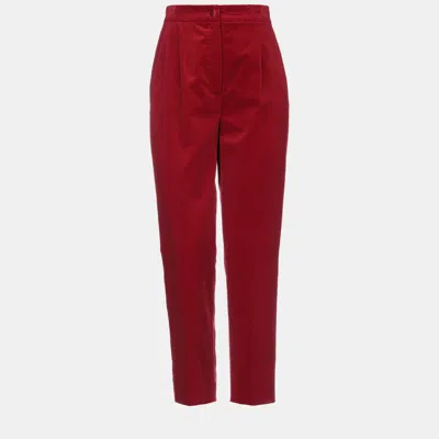 Pre-owned Dolce & Gabbana Cotton Pants 46 In Red