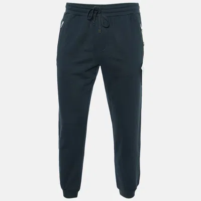 Pre-owned Dolce & Gabbana Cotton Trousers 48 In Blue