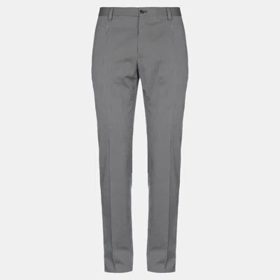 Pre-owned Dolce & Gabbana Cotton Pants 48 In Grey