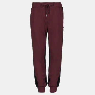 Pre-owned Dolce & Gabbana Cotton Trousers 54 In Burgundy