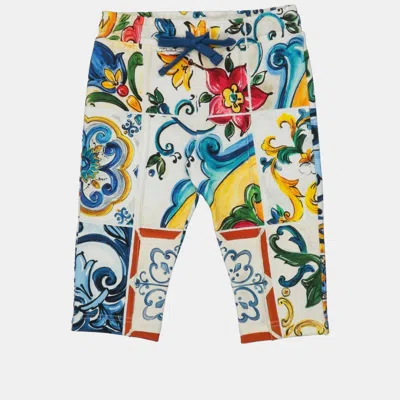 Pre-owned Dolce & Gabbana Cotton Pants 9 In Multicolor