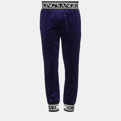 Pre-owned Dolce & Gabbana Cotton Trousers It 44 In Purple
