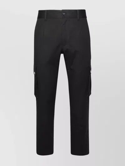 Dolce & Gabbana Cotton Pants With Back And Cargo Pockets In Gray