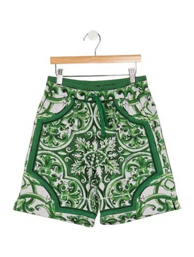 Pre-owned Dolce & Gabbana Kids' Cotton Pattern Shorts In Green