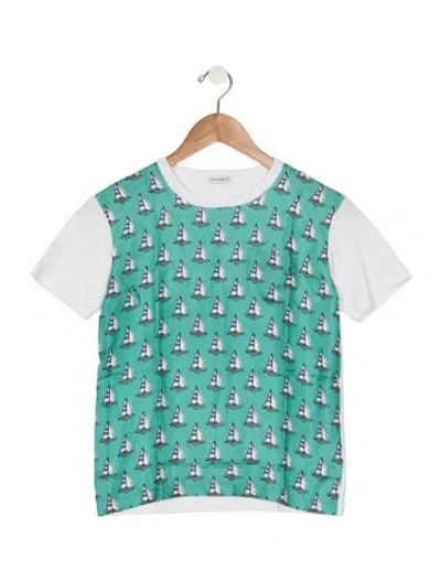 Pre-owned Dolce & Gabbana Kids' Cotton Pattern T-shirt In Blue/white