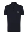 Dolce & Gabbana Cotton Polo Shirt With Buttoned Collar And Ribbed Accents In Dark Blue
