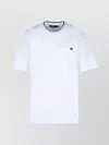 Dolce & Gabbana White Crewneck T-shirt With Logo Embroidery On The Front