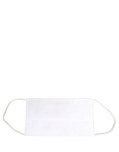 Dolce & Gabbana Cotton Pleated Face Mask In White
