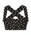Dolce & Gabbana Cotton Corset Top With Polka-dot Print In Multi