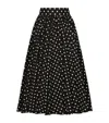 Dolce & Gabbana Pleated Printed Polka-dot Cotton-poplin Midi Skirt In Multi