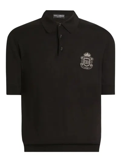 Dolce & Gabbana Boss Cotton Polo Shirt In Blue
