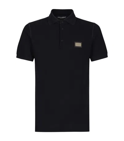 Dolce & Gabbana Cotton Polo Shirt In Black