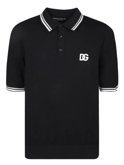 Dolce & Gabbana Cotton Polo Shirt In Black