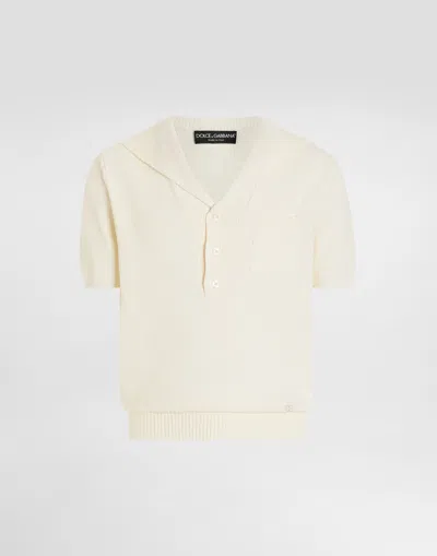 Dolce & Gabbana Cotton Polo Shirt In White