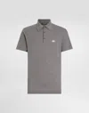 Dolce & Gabbana Cotton Polo-shirt With Branded Tag In Grey