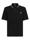 Dolce & Gabbana Polo Shirt In Piqué De Coton In Black