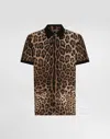 Dolce & Gabbana Cotton Polo-shirt With Leopard Print In Print