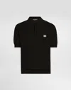 Dolce & Gabbana Cotton Polo-shirt With Logo Tag In Black