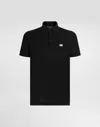Dolce & Gabbana Cotton Polo-shirt With Logo Tag In Black