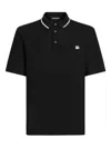 Dolce & Gabbana Cotton Polo With Logo Embroidery In Black