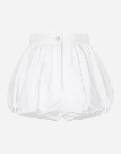 Dolce & Gabbana High-rise Cotton Shorts In White