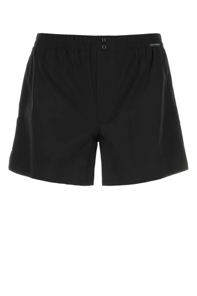 Dolce & Gabbana Cotton Poplin Bermuda Shorts In Black