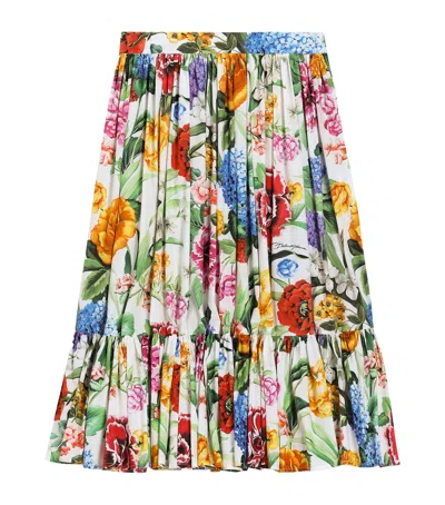 DOLCE & GABBANA COTTON POPLIN FLORAL SKIRT