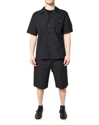Dolce & Gabbana Cotton Poplin Pajama Set In Black