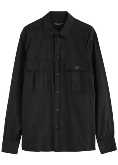 Dolce & Gabbana Cotton-poplin Shirt In Black