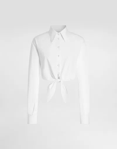 Dolce & Gabbana Cotton Poplin Shirt In Animal Print