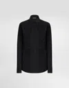 Dolce & Gabbana Cotton Poplin Shirt With Lace Inlay In Black