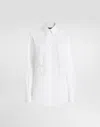 Dolce & Gabbana Cotton Poplin Shirt With Lace Inlay In White
