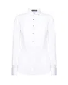 DOLCE & GABBANA COTTON POPLIN SHIRT WITH PIQUE PLASTRON