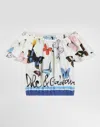 Dolce & Gabbana Cotton Poplin Top With Butterfly Print In Print