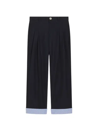 Dolce & Gabbana Kids' Cotton Poplin Trousers In Blue