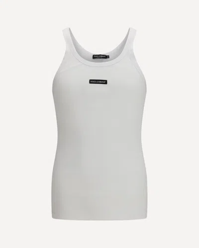 Dolce & Gabbana Cotton Printed Tank Top In White
