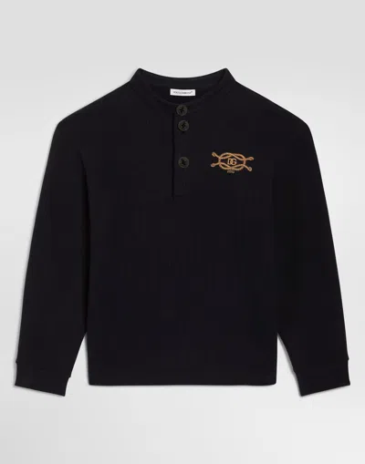Dolce & Gabbana Kids' Cotton Serafino In Multi