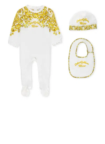 Dolce & Gabbana Babies' Cotton Set With Print In White