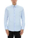 Dolce & Gabbana Long-sleeved Slim Shirt In Blue