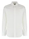 Dolce & Gabbana Slim Fit Long-sleeved Shirt In Stretch Cotton In Neutral