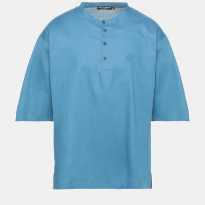 Pre-owned Dolce & Gabbana Cotton Shirt 44 In Blue