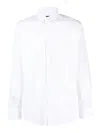 Dolce & Gabbana Slim Fit Long-sleeved Shirt In Stretch Cotton In Blanco