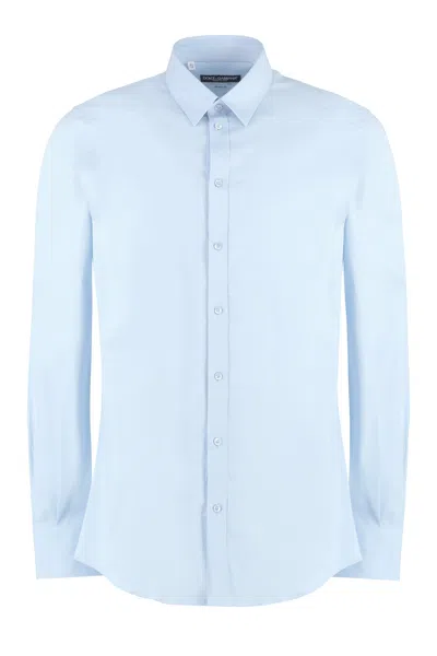 Dolce & Gabbana Cotton Shirt In Light Blue