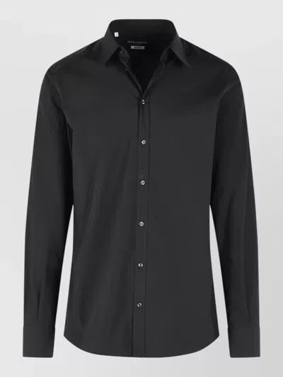 Dolce & Gabbana Cotton Shirt Long Sleeves Button Cuffs In Black