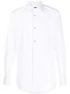 Dolce & Gabbana White Cotton Poplin Gold Tuxedo Shirt In White