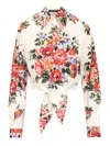 Dolce & Gabbana Cotton Shirt With A Bouquet Of Flowers Print Shirts White In Multi