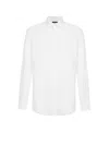Dolce & Gabbana Slim Fit Long-sleeved Shirt In Stretch Cotton In White