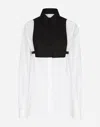 Dolce & Gabbana Cotton Shirt With Contrasting Shirt Front In White