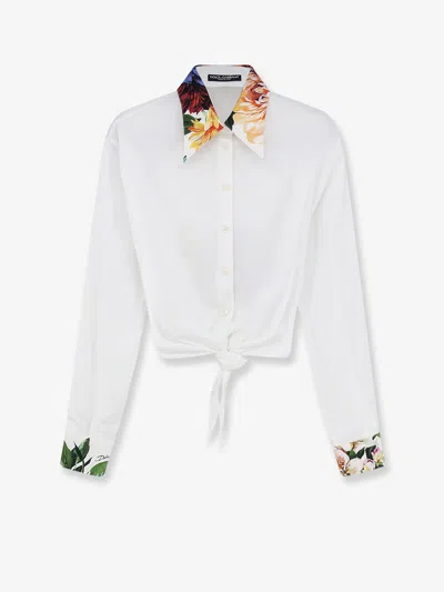 Dolce & Gabbana Cotton Shirt With Knot In Black