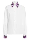 Dolce & Gabbana Cotton Shirt With Maiolica Print Details In White